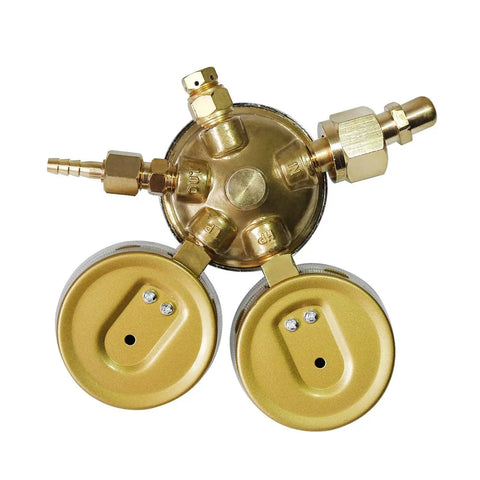 Heavy Duty Oxygen Regulator for Welding and Cutting Torch Kit in Full Brass with Large Tank Gauges, Inlet 0 to 4000 psi, CGA 540