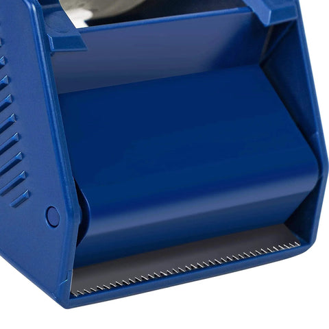 Blue dispenser of Heavy Duty Clear Packaging Tape With Dispenser For Shipping Moving And Storing 1.88 Inch By 22.2 Yards 6 Pack