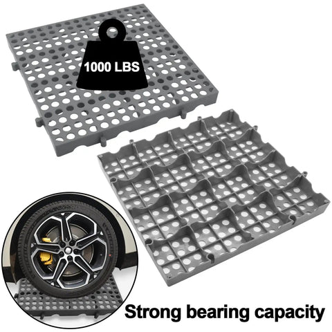 Heavy Duty Plastic Pallets Three Pack Commercial Grade 11.8x11.8x1.8 Inches Waterproof Ventilated Grid Design with strong bearing capacity