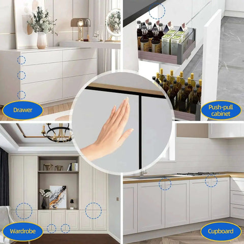 Heavy Duty Magnetic Push Latch for Cabinets and Large Doors No Handle Push to Open Touch Latch White 2 Pack Ideal for Drawers and Kitchen Cabinets Magnetic Release Latch