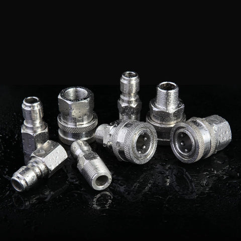 8-piece Wayona stainless steel 3/8 in quick-connect fittings and hose connectors set for 5000 PSI power washers.
