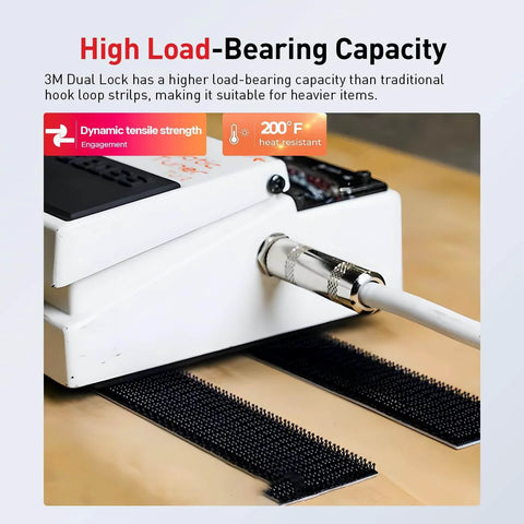 Beefy Heavy Duty Reclosable Fastener Strips 1/2 In By 7.5 Ft used to secure heavy object with cable on table