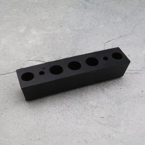 Beefy Rubber Bump Stop Buffer For Heavy Doors And Vehicles Anti Collision Block For Trucks Trailers Motorhomes Steel Doors Industrial Use 210x50x50mm Black on concrete surface