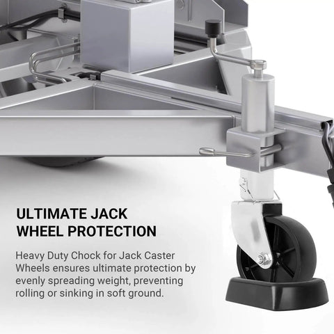 Built Tough Heavy Duty Rubber Jack Wheel Chock Stabilizer For Travel Trailers And RVs, 6 Inch Single Wheel Stopper