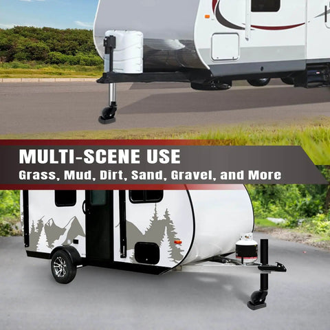 Heavy Duty Rubber Wheel Dock For Trailer Tongue Jacks 8 To 10 Inch Casters Caster Chock for RV Camper on Grass