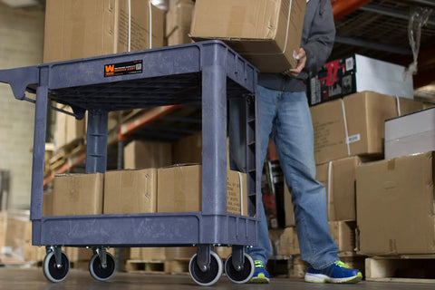 Heavy Duty Service Cart That Hauls Like A Workhorse, 500 Pound Capacity, Dual 30 By 16 Inch Shelves, Rust Resistant