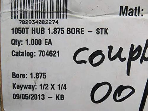 Label on packaging for Heavy Duty Shaft Coupling 704621 For Industrial Machinery New In Original Packaging