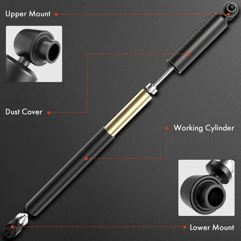 Heavy Duty Shock Absorber Compatible With Chevrolet C50 C60 C70 International Harvester 9300 9400 9600 9700 Kenworth T800 Mack F GU4 GU5 Pinnacle U Workhorse R26 Replacement Suspension For Rugged Hauling And Smooth Ride, gas twin shocks with labeled parts