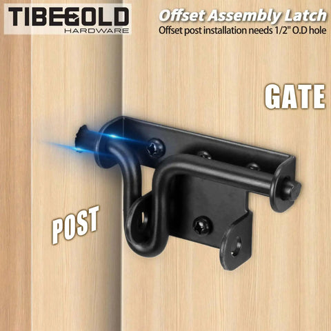 Built To Last Heavy Duty Slide Bolt Gate Latch With Padlock Hole for wood and vinyl fence, installed on a wooden gate.