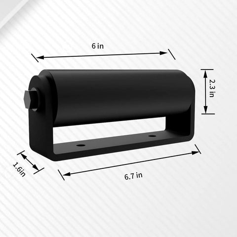 ✝️ [Heavy Duty] 2 Pack Slide Gate Guide Roller，6" Hard Nylon Sliding Rolling Gates Guider with C Post Welded Bracket dimensions