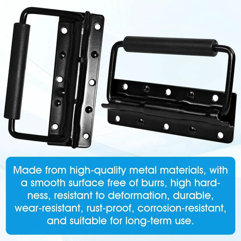 Two Pack Heavy Duty Spring Loaded Surface Mount Handles for tool boxes, chests, cabinets; ambidextrous easy grip with hidden spring.
