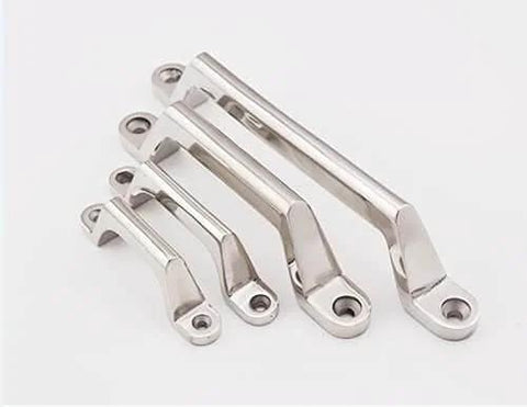 Set of Heavy Duty 304 Stainless Steel Drawer Cabinet Pull Handle 100mm Center Hole For Cabinets And Drawers, polished silver finish.