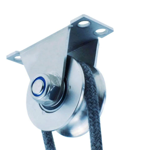 Pulley,Pulley Wheel, Heavy Duty Sheaves Track Pulley,304 Stainless Steel Directional Roller,Wheel Diameter 100mm/4in,Double Bearing,for Wire Rope Rail,Sliding Door(V Type)