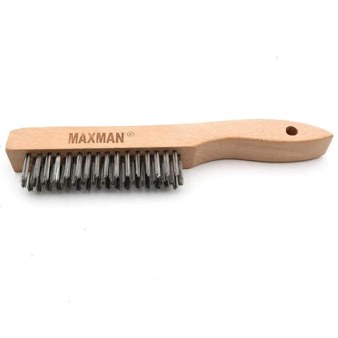 Wire Brush with 10 inch beech handle, heavy duty stainless steel wire brushes for cleaning rust, grill brush, large, 2pcs