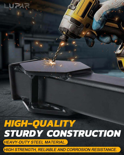 Worker using a drill on heavy-duty steel material for auto parts, highlighting sturdy construction and corrosion resistance.