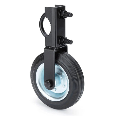 Heavy Duty Gate Wheel Caster Kit For Chain Link Fence Swing Gates Fits One And Five Eighths To Two Inch Gate Frames With Rubber Tire Wheel And Solid Steel Plate Black Powder Coat Finish For Outdoor Use