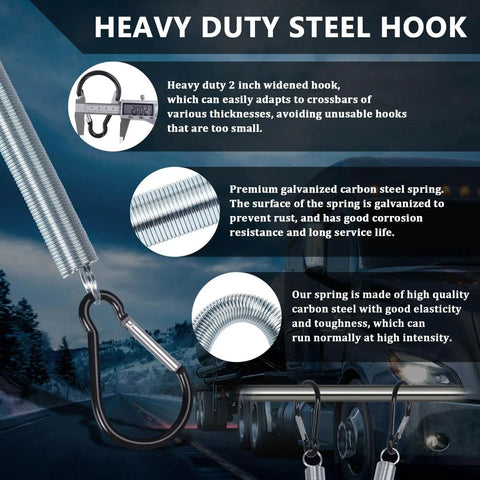 Heavy Duty Tender Spring Kit For Semi Trucks With 3 In 1 Hose Holder And 3 Hole Clamp Holder 25 Inch Air Lines Kit