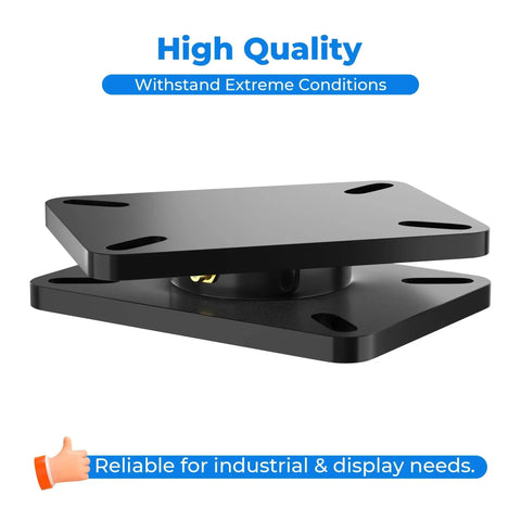 Greaseable 5000 Lb Rating Heavy Duty Bearing Plate Turntable For Workstations And Displays, black steel side view
