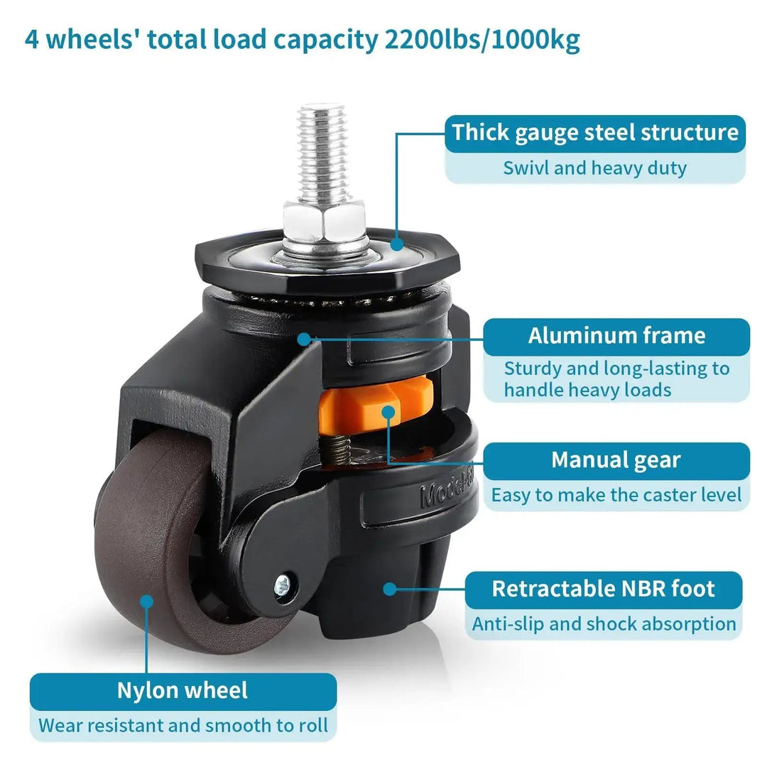 heavy duty stem leveling casters - 2200 lb Capacity 🍁 ...