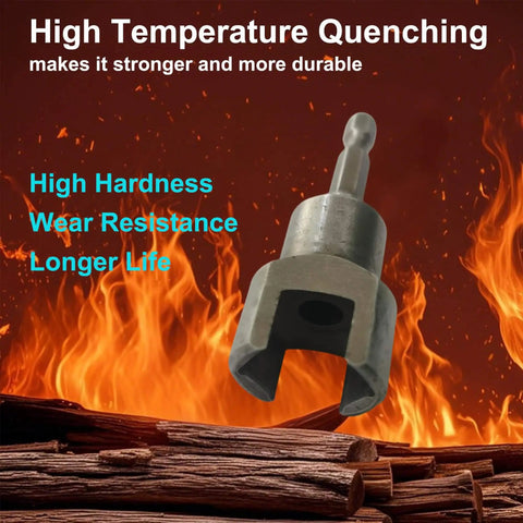 Heavy duty strut socket adapter forged from heat treated alloy steel with high temperature quenching, close-up view.