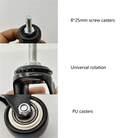 Heavy Duty Swivel Caster With 1.5 Inch Threaded Bar And M8x25 Nut Spacer, focus on universal rotation and PU casters