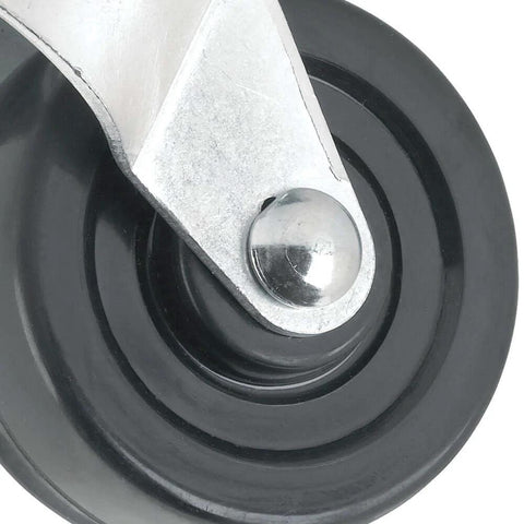 Close-up of 3 Inch Heavy Duty Rubber Caster Wheel with Swivel Top Plate, Single Plate Mount Caster, 225lb Load Capacity