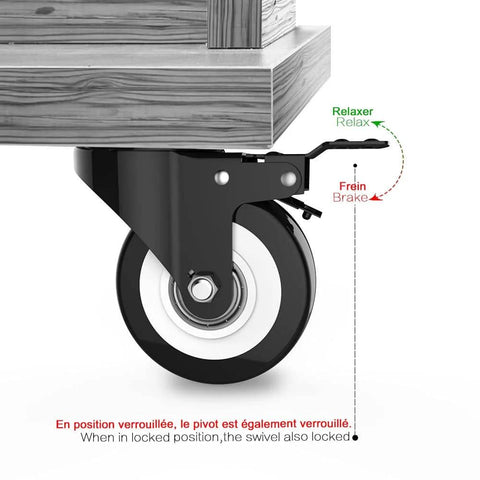 2 Inch Heavy Duty Swivel Caster Wheels Set of 4, Safety Dual Locking Casters with Polyurethane Foam Wheels installed under furniture