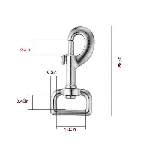 Swivel Eye Bolt Snap Hooks Set Of 4 Heavy Duty Dog Leash Clips Zinc Alloy Nickel Plated Rust Resistant 360 Degree Swivel Dimensions