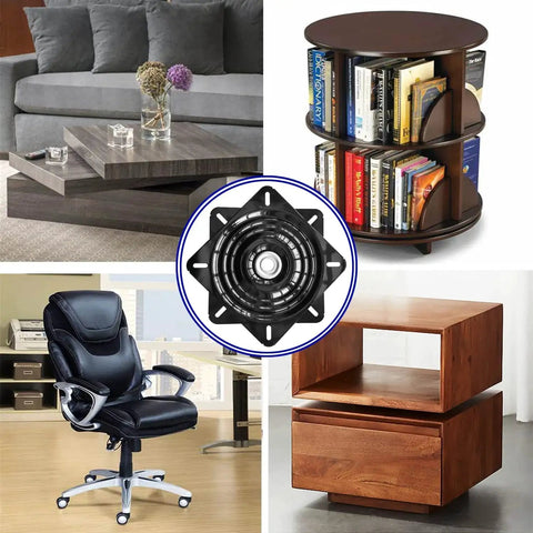 10 Inch Bar Stool Swivel Plate Heavy Duty Base With Solid Ring Ball Bearings 600 Lb Capacity Replacement for Furniture