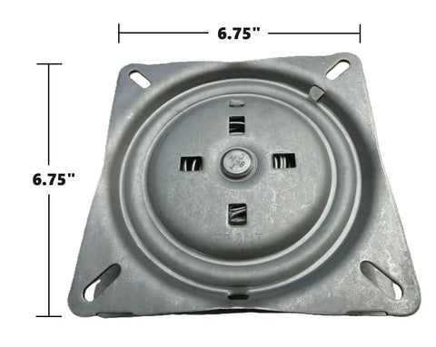 Heavy Duty Bar Stool Swivel Plate With Memory Spring Return, 6.75 Inch Square Flat Mechanism, 51 Ball Bearings by Trendler Inc