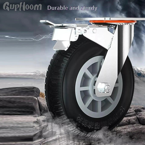 Heavy Duty Swivel Industrial Plate 3 Inch Rubber Caster No Noise Wheel for cart and furniture with pre-drilled mount