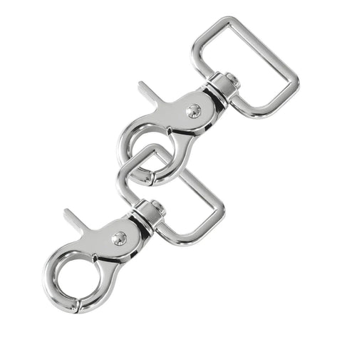 Heavy Duty Swivel Snap Hooks 2.24 Inch Length With 360 Degree Tangle Free Swivel Pack Of 10 for leashes and gear, front view.