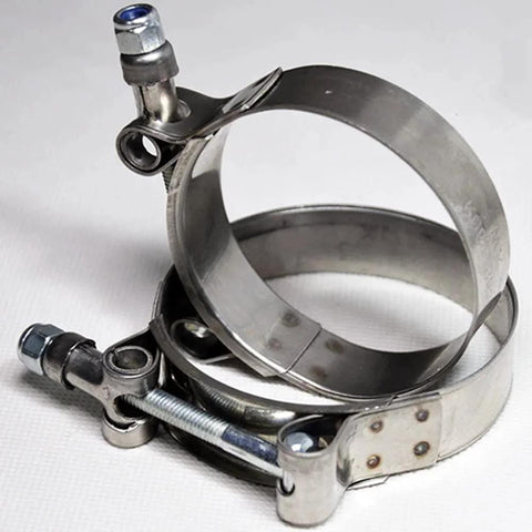 TBolt Hose Clamp Heavy Duty Adjustable Clip For 3 Inch Hose ID Stainless Steel Bolt Band Floating Bridge Nylon Insert Locknut 72mm To 80mm 2 Pack