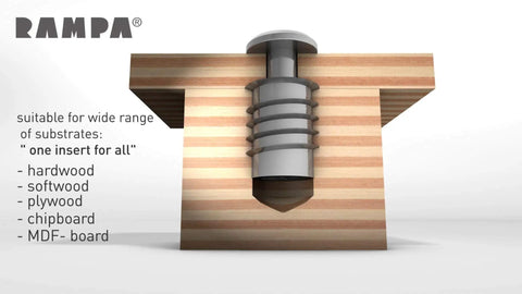 Heavy Duty Threaded Steel Inserts For Wood Projects, 50 Pack, 10-24 Internal Thread, 10mm Diameter, 12mm Length, hex drive in wood