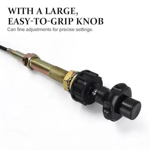 Enjoy precise throttle control with a 6 ft heavy duty vernier throttle cable featuring dual ball lock, removable head, and stainless core.