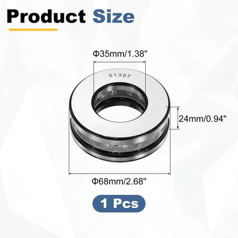 Heavy Duty Thrust Ball Bearing Uxcell For Machinery And DIY Projects With 35mm Bore 68mm Outer Diameter 24mm Thick 51307