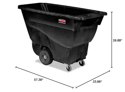 Heavy Duty Tilt Dump Truck Cart For 450 Lb Loads With Wheels Ideal For Trash And Recycling In Construction And Industrial Environments Rubbermaid Commercial Tilt Dump Truck Half Cubic Yard Capacity Through Doors Elevators