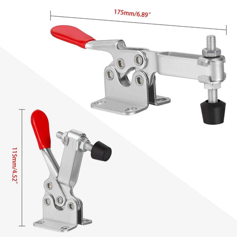 Heavy Duty Toggle Clamp 225D 500 Lb Holding Capacity Quick Release Horizontal Hold Down Clamp shown at different angles