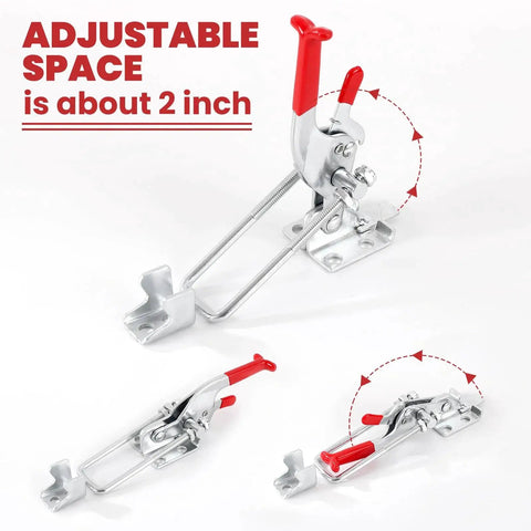 8 Pack Heavy Duty Toggle Clamp Latches 431 Type Up To 2000 Lbs Holding Capacity, Adjustable U Bolt Self Lock Design