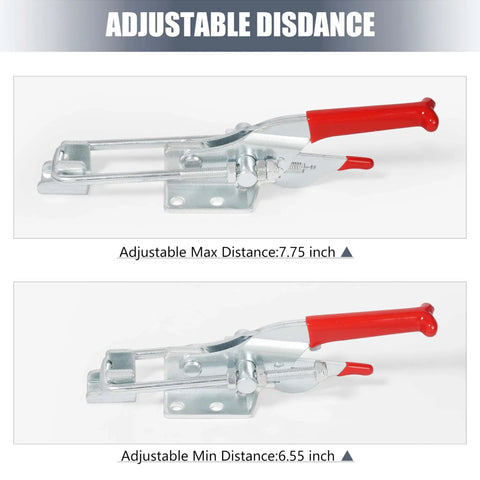 Heavy Duty Toggle Latch Clamp Set With 2000 Lbs Holding Capacity showing adjustable max and min distance settings