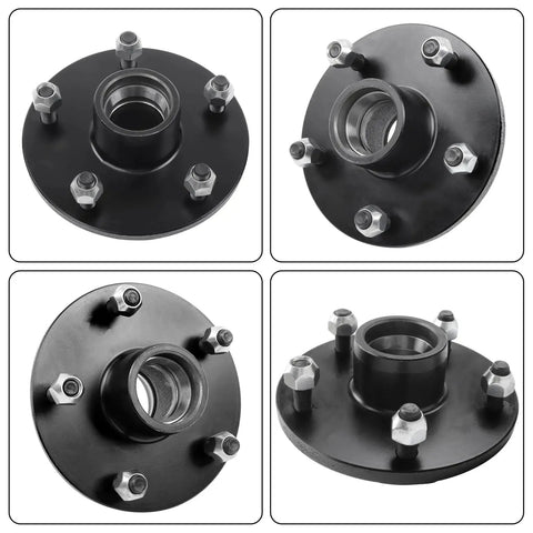Heavy Duty Trailer Hub Kit Replacement For 3500 Lb 84 Spindle Fits Five On Five Point Five Inch Wheels Includes Trailer Bearing Kit