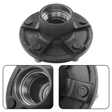 Heavy Duty Trailer Hub Kit Replacement For 3500 Lb 84 Spindle Fits Five On Five Point Five Inch Wheels Includes Trailer Bearing Kit