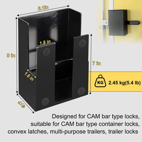 Enhance trailer security with a heavy duty door lock protection device that guards the padlock frame, resists prying.