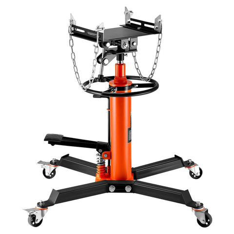 Beefy Transmission Jack With 1322 Lb Capacity For Cars And Light Trucks, 32 To 67 Inches Hydraulic Lift, Foot Pedal Operation, And 360 Degree Swivel Wheels For Smooth Access And Stable Transmissions Install Or Removal By VEVOR.