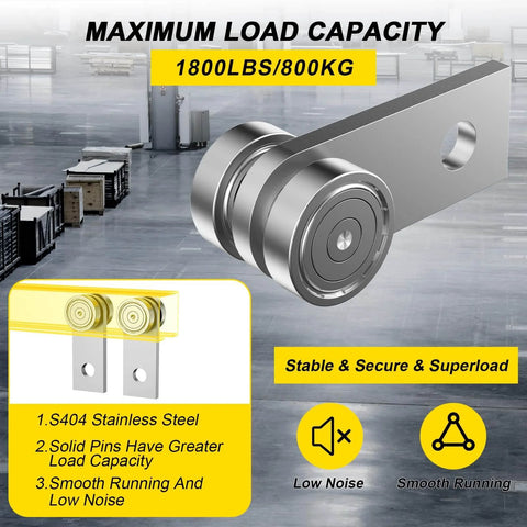 2 Wheel Trolley Assembly Rollers with Dual Bearings for 1-5/8 Inch & Taller Strut Channel, Heavy Duty Galvanized Carbon Steel, 4 Sets