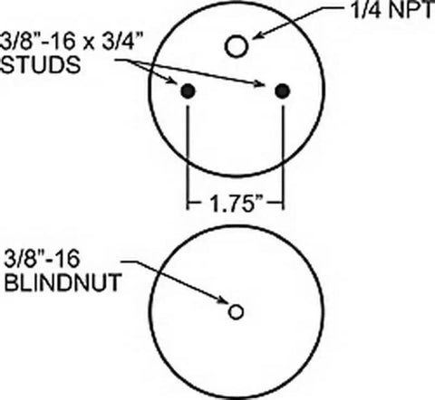 Diagram showing installation details for Ride-Rite Air Spring Bag With Long Tapered Sleeve For Heavy Duty Truck Suspension, Easy Install Design