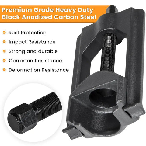 Beefy Heavy Duty Universal Joint Puller Kit in black anodized carbon steel for U-joint extraction 1.5 to 2.2 inch cups