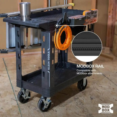 Heavy Duty Service Utility Cart With 36 Inch Ergonomic Height And 500 Pound Capacity, 18 Inch Wide Rolling Cart With 6 Inch Wheels