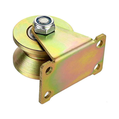 Heavy Duty 2 Inch V Groove Wheel Caster With Bracket For Inverted Track And Sliding Gates Rolling Gates Industrial Machines And Wire Rope Rail 660 Lb Load Capacity 4 Pack Ideal For Inverted Track Systems And Heavy Duty Industrial Gate Installations