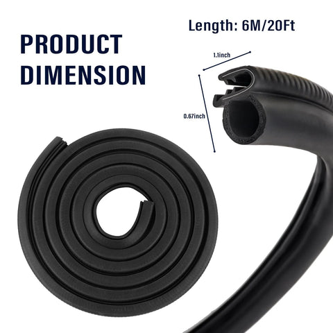 20ft car door weather stripping, Amazon black U-shaped rubber edge trim for car/truck/SUV doors
